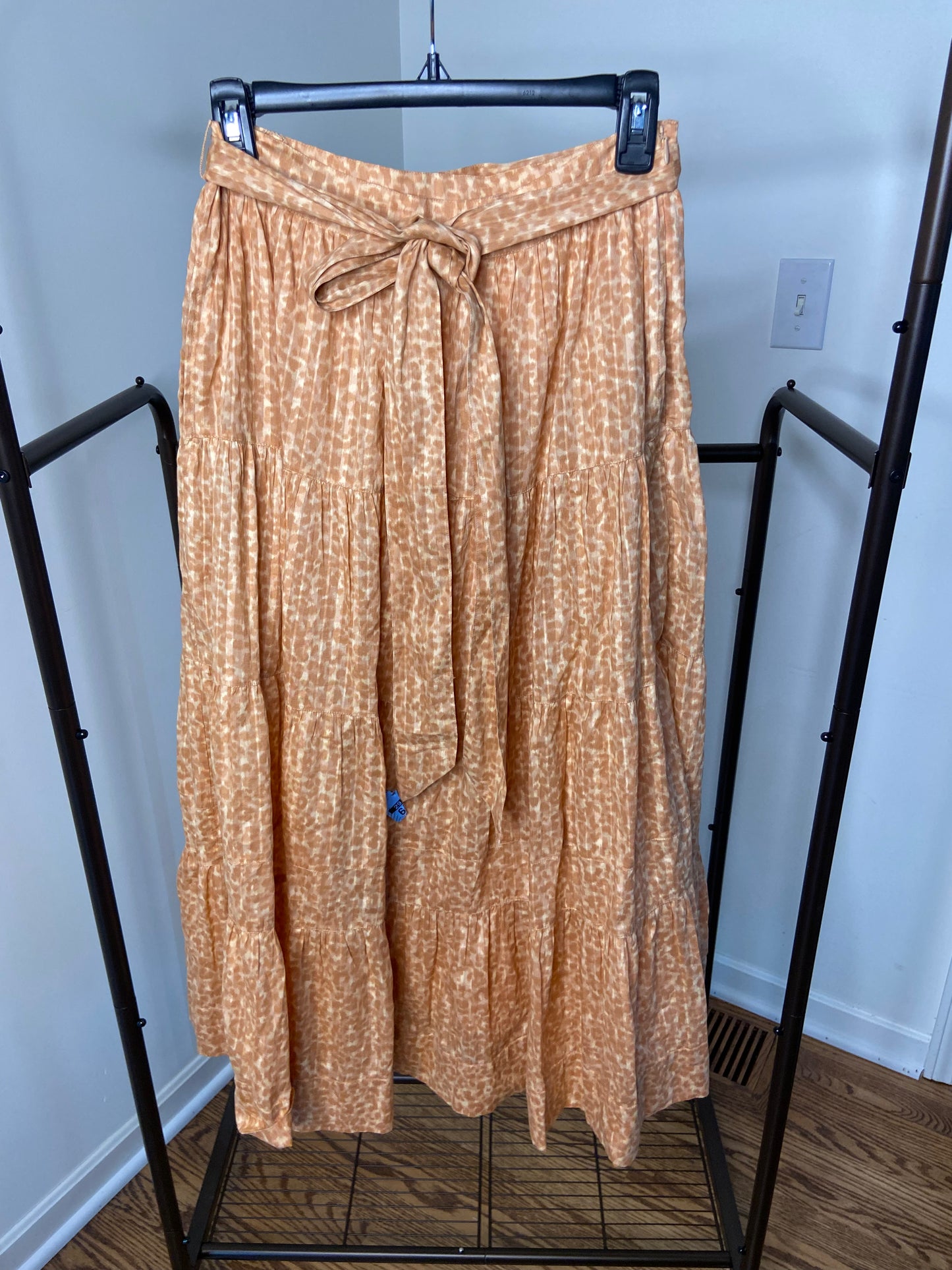 Ulla Johnson Sierra Tiered Leopard-print Midi Skirt size 2