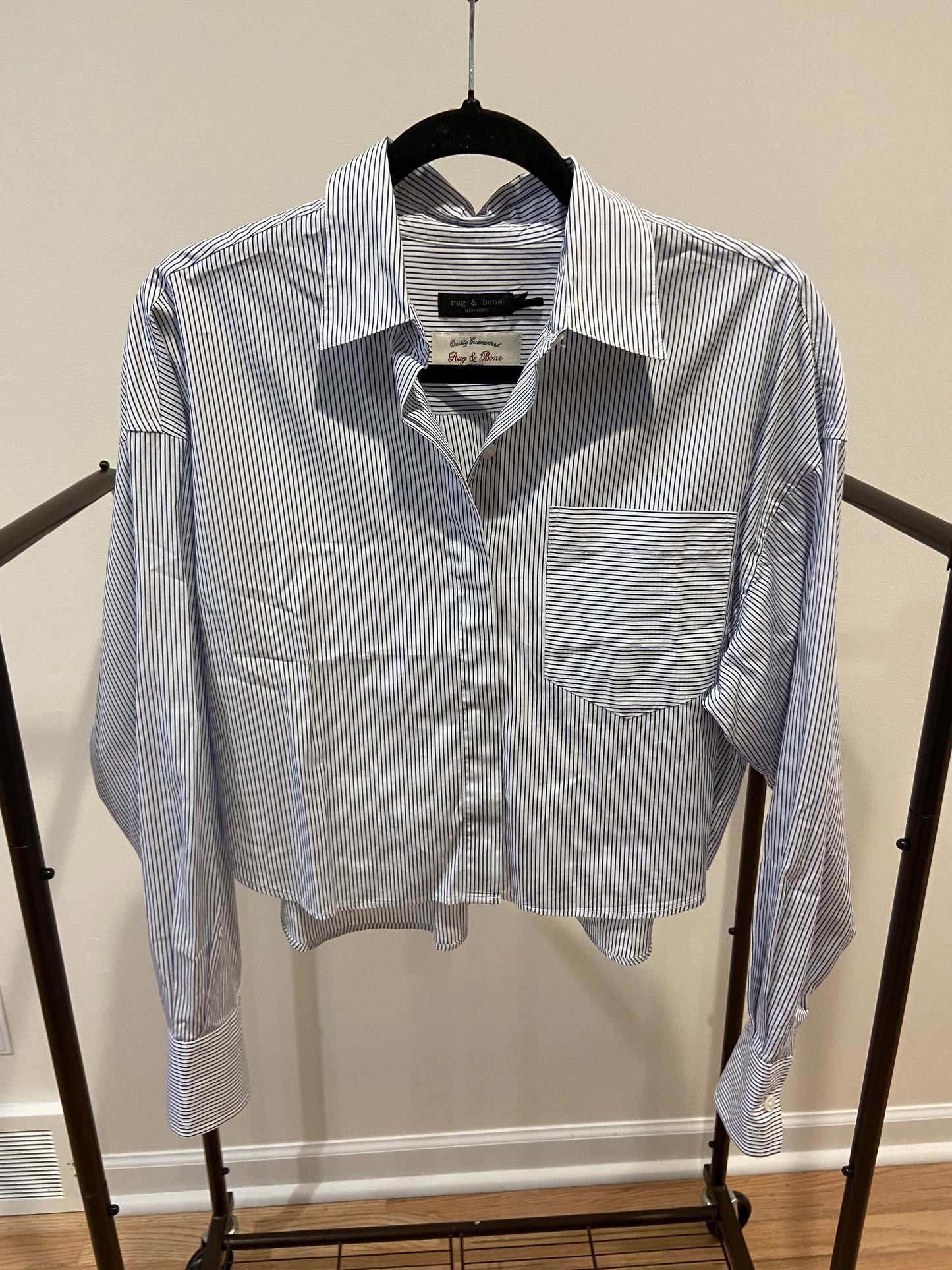 Rag & Bone Marin Cropped Striped Shirt size S