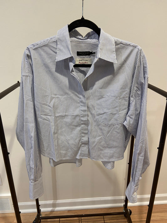 Rag & Bone Marin Cropped Striped Shirt size S