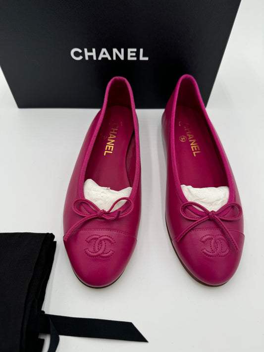 Chanel Lambskin Ballerina Flats size 38