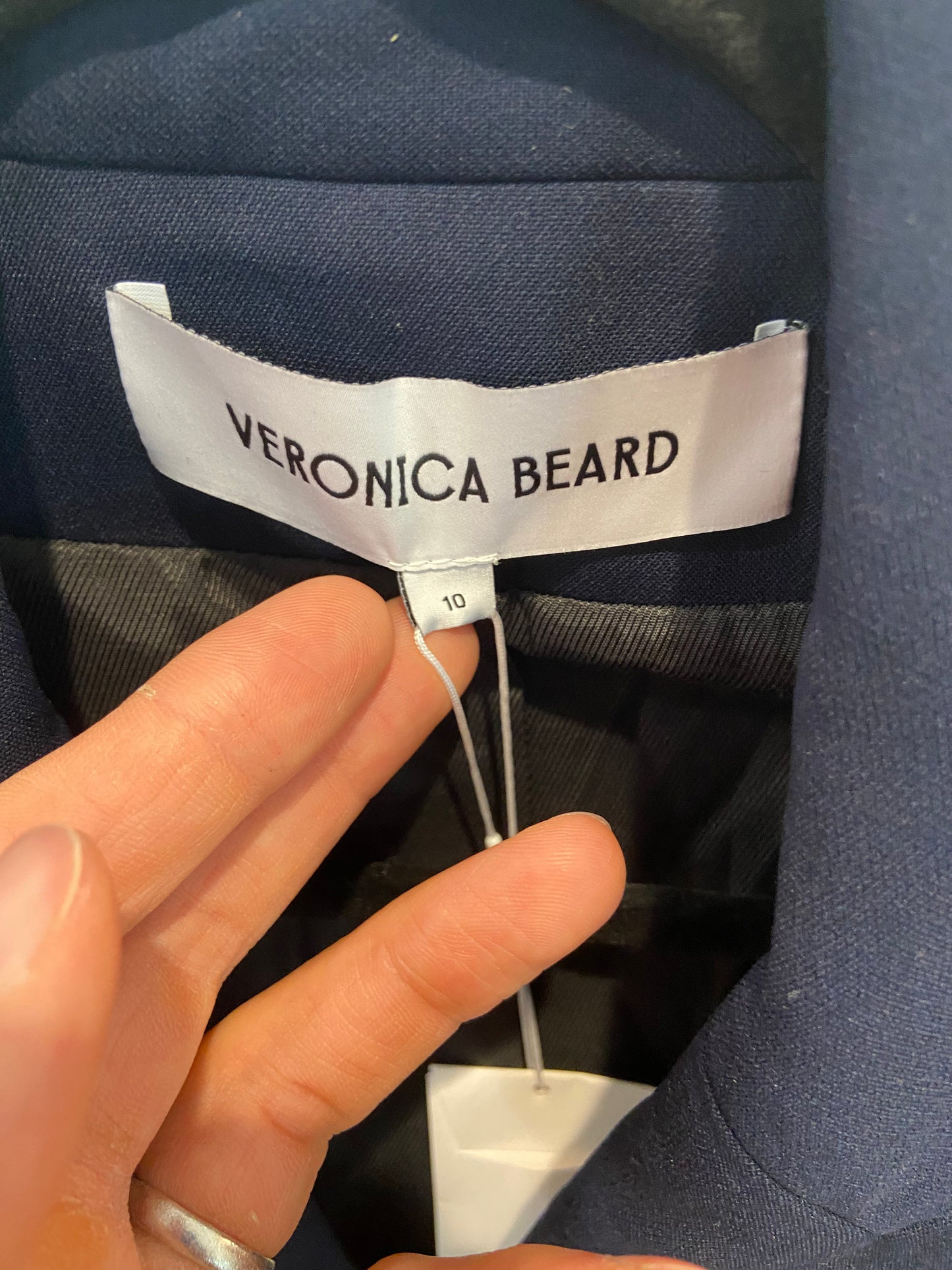 Veronica Beard Miller Dickey Jacket Navy with Gold Buttons size 10
