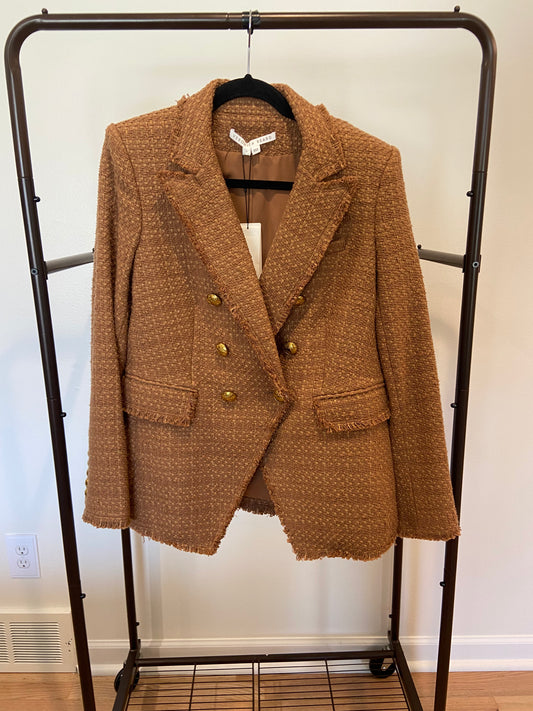 Veronica Beard Miller Dickey Double breasted Brown Tweed Blazer size 12