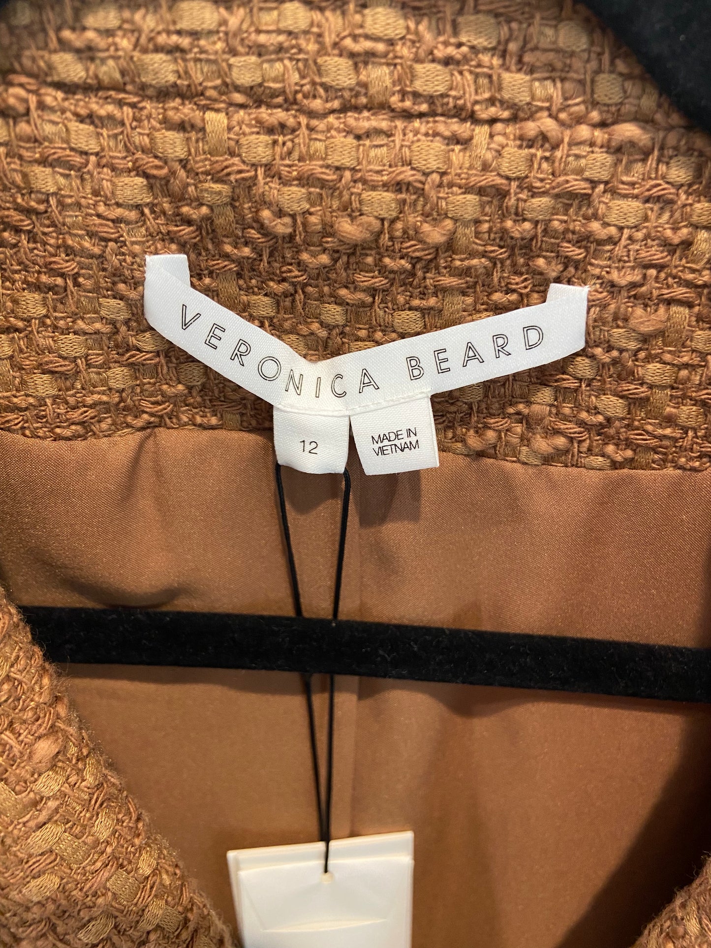 Veronica Beard Miller Dickey Double breasted Brown Tweed Blazer size 12