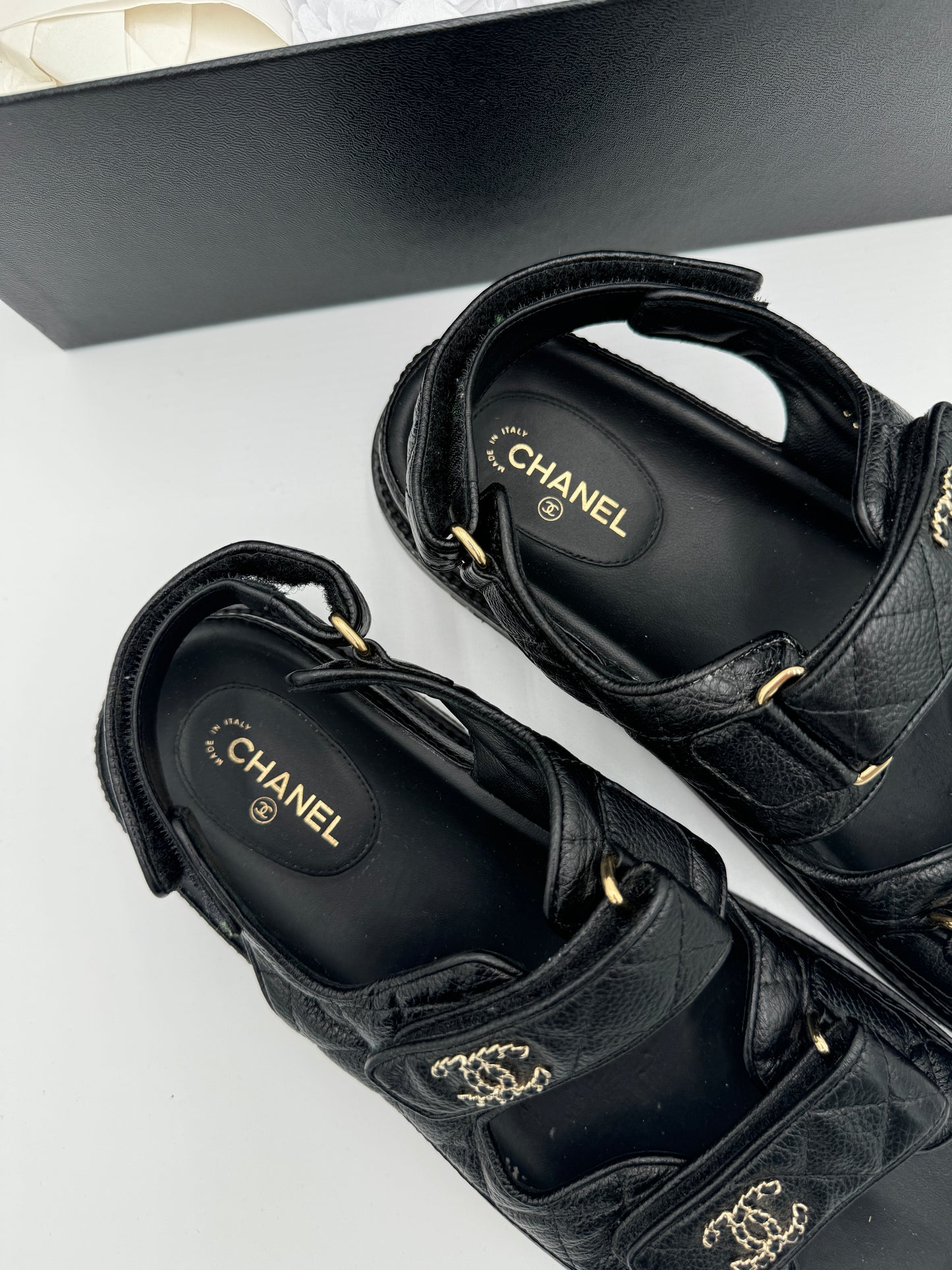 CHANEL Quilted Dad Sandals size 39.5