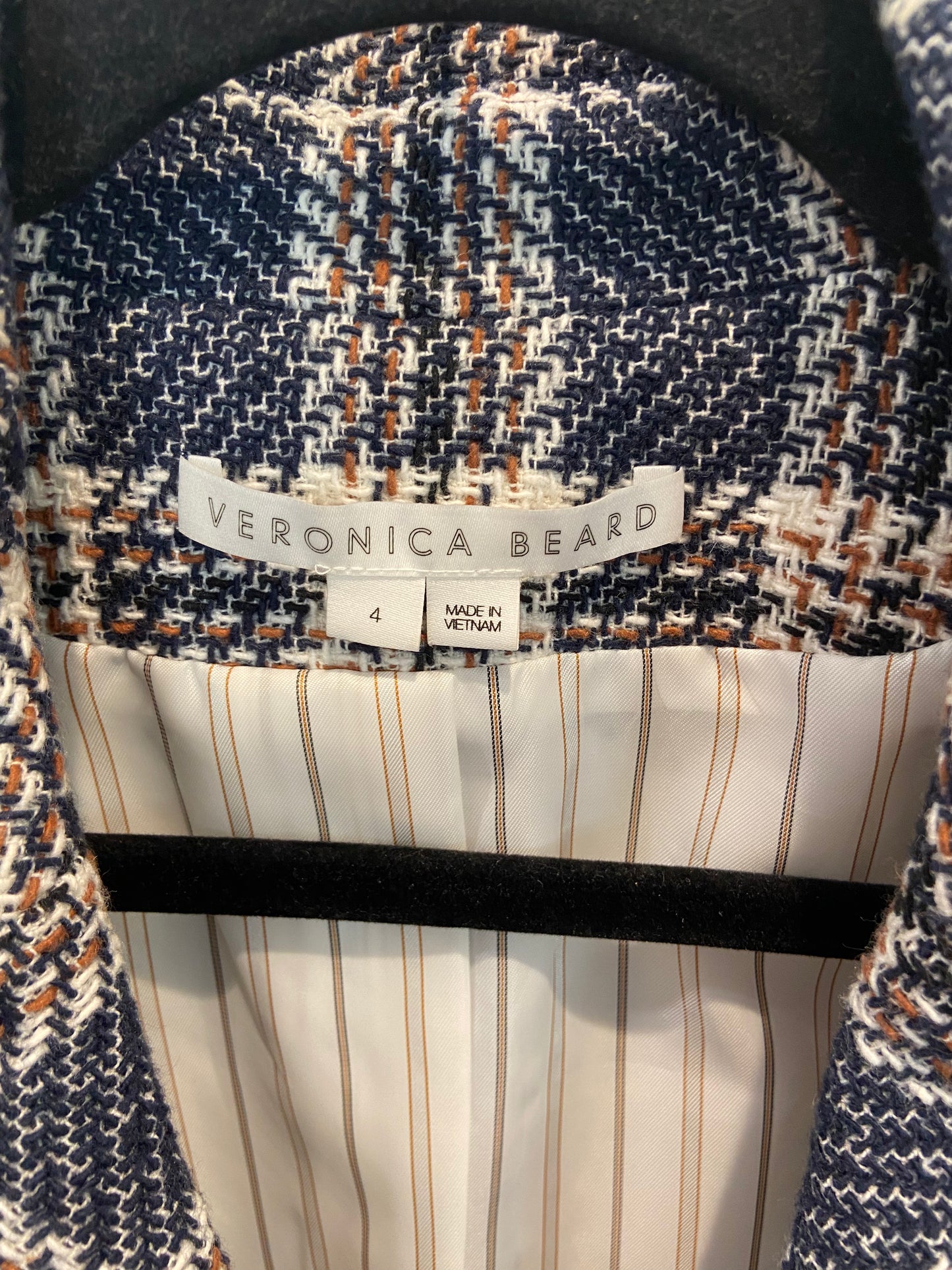 Veronica Beard Aise Double-Breasted Cotton Plaid Jacket size 4