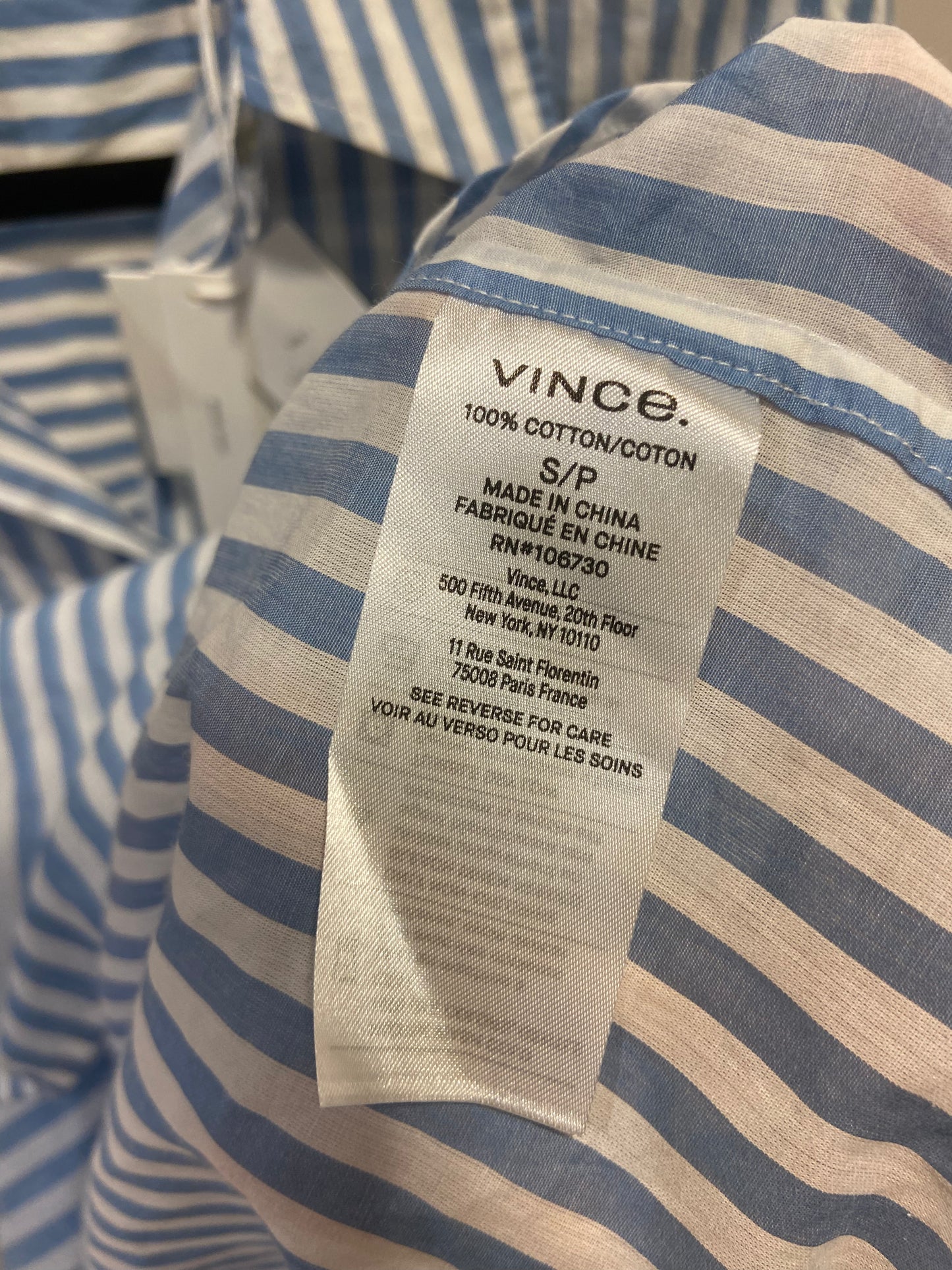 Vince Stripe Oversized Button Down Shirt size S