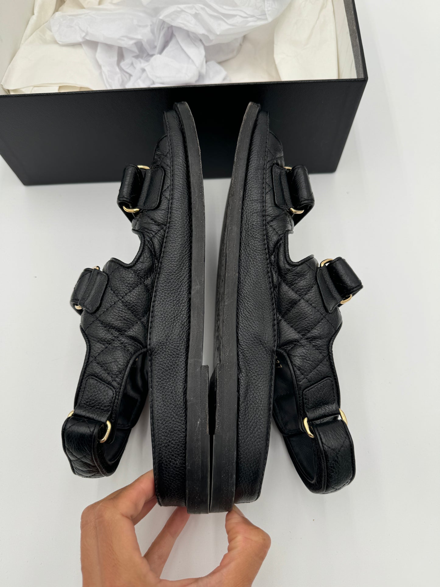 CHANEL Quilted Dad Sandals size 39.5