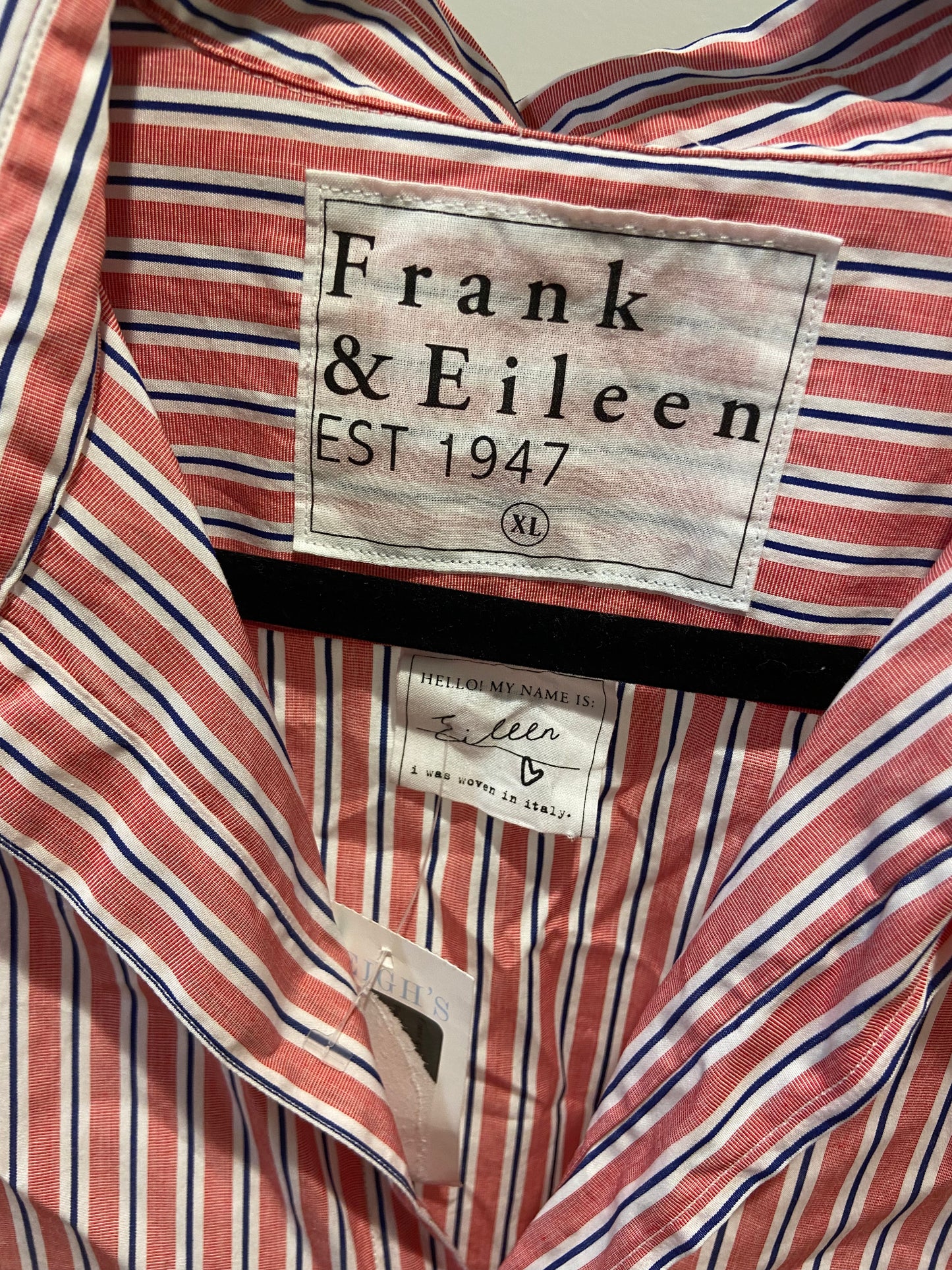 Frank & Eileen Eileen Button-Up Shirt Red Navy Multi Stripe size XL