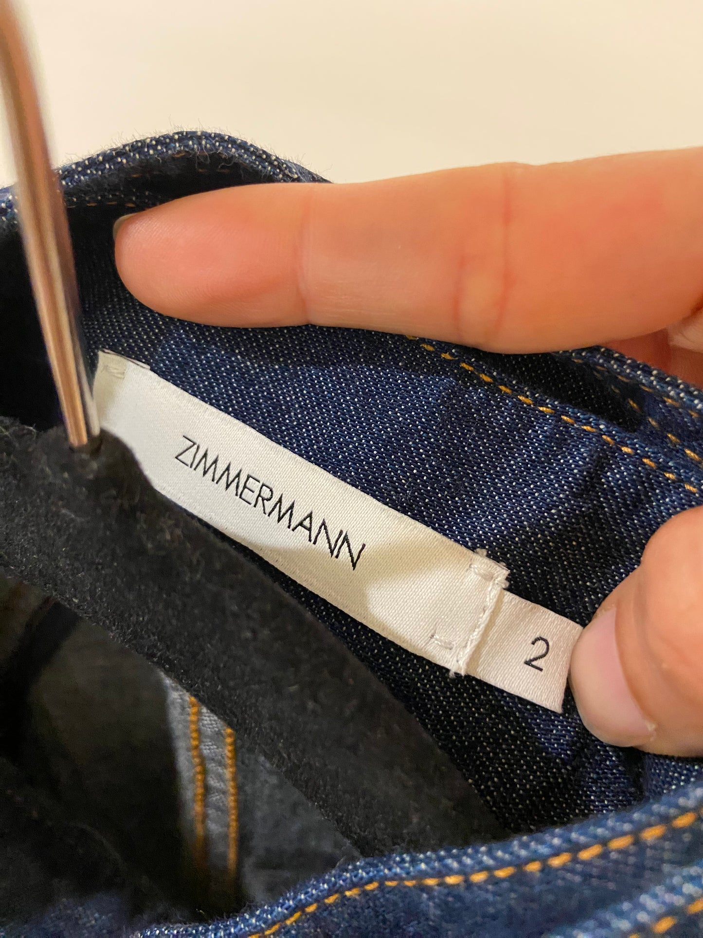 Zimmermann Gathered Denim Blouse size 2 US 8