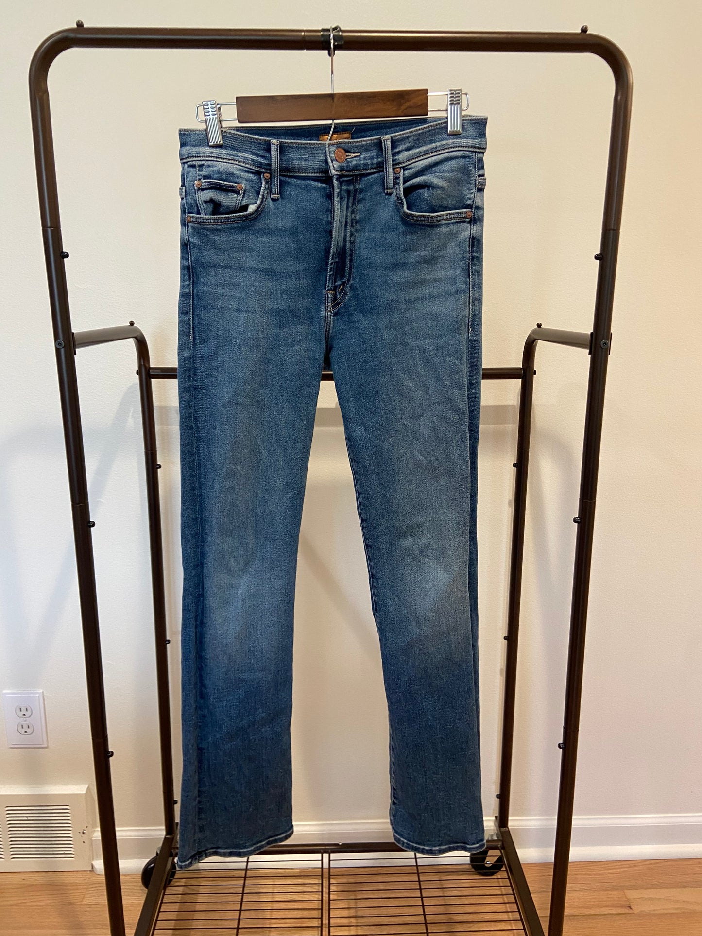 Mother The Insider Flood Jeans in Playing Rough Wash size 27