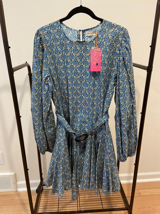 Rhode Jenny Mini Dress Blue Paisley size L