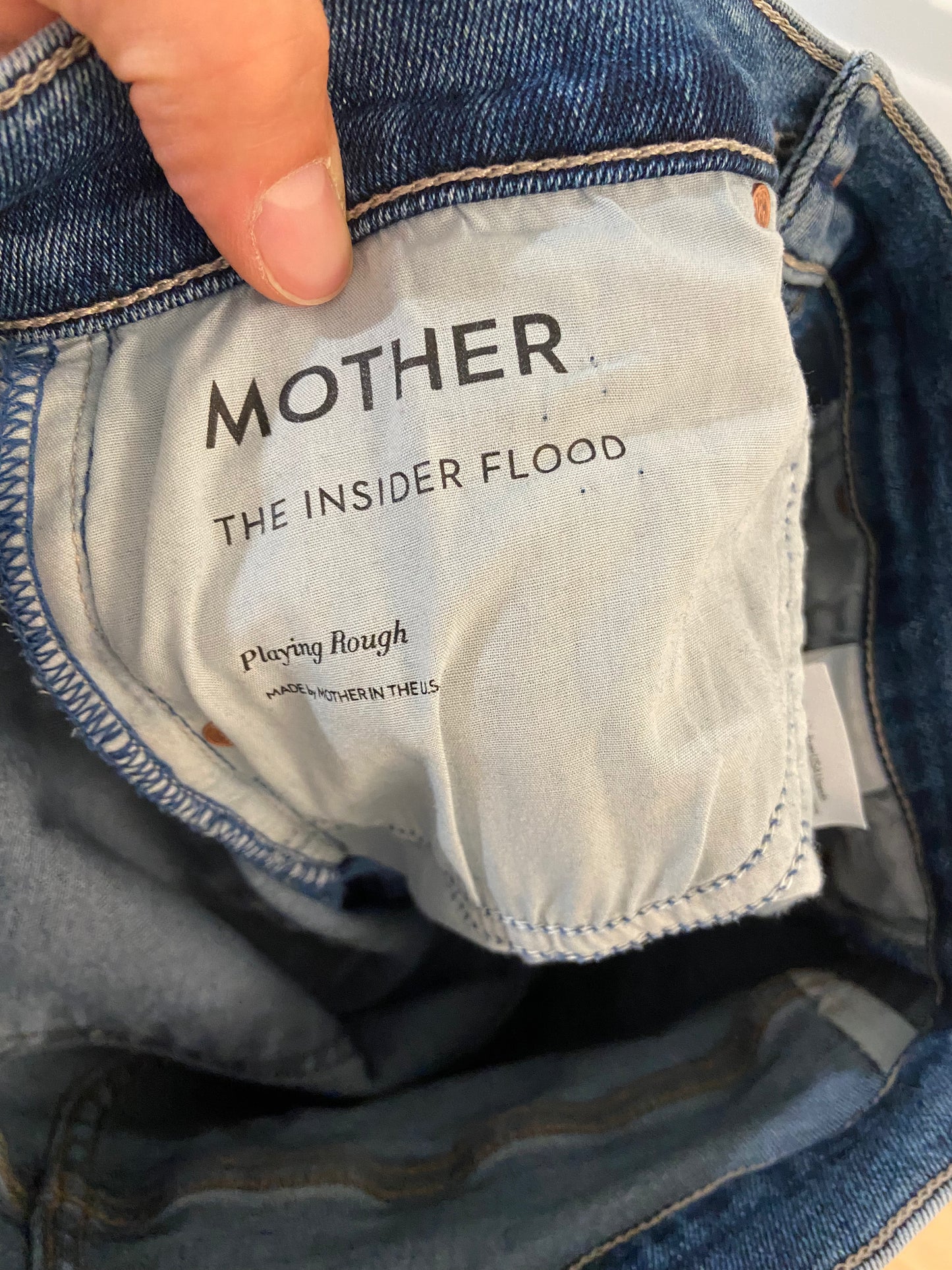 Mother The Insider Flood Jeans in Playing Rough Wash size 27
