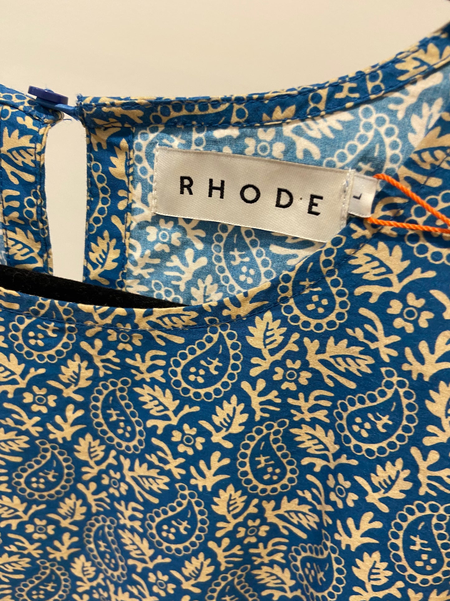 Rhode Jenny Mini Dress Blue Paisley size L