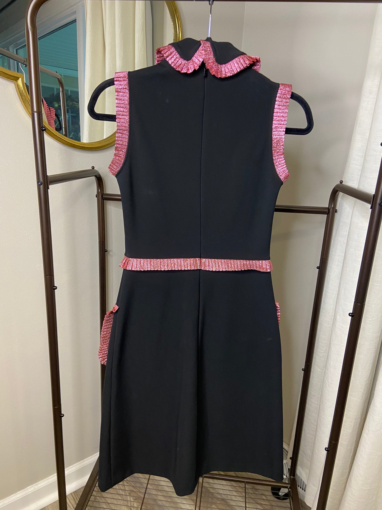 Gucci Jersey Shirtdress With Metallic Trim In Black size XS