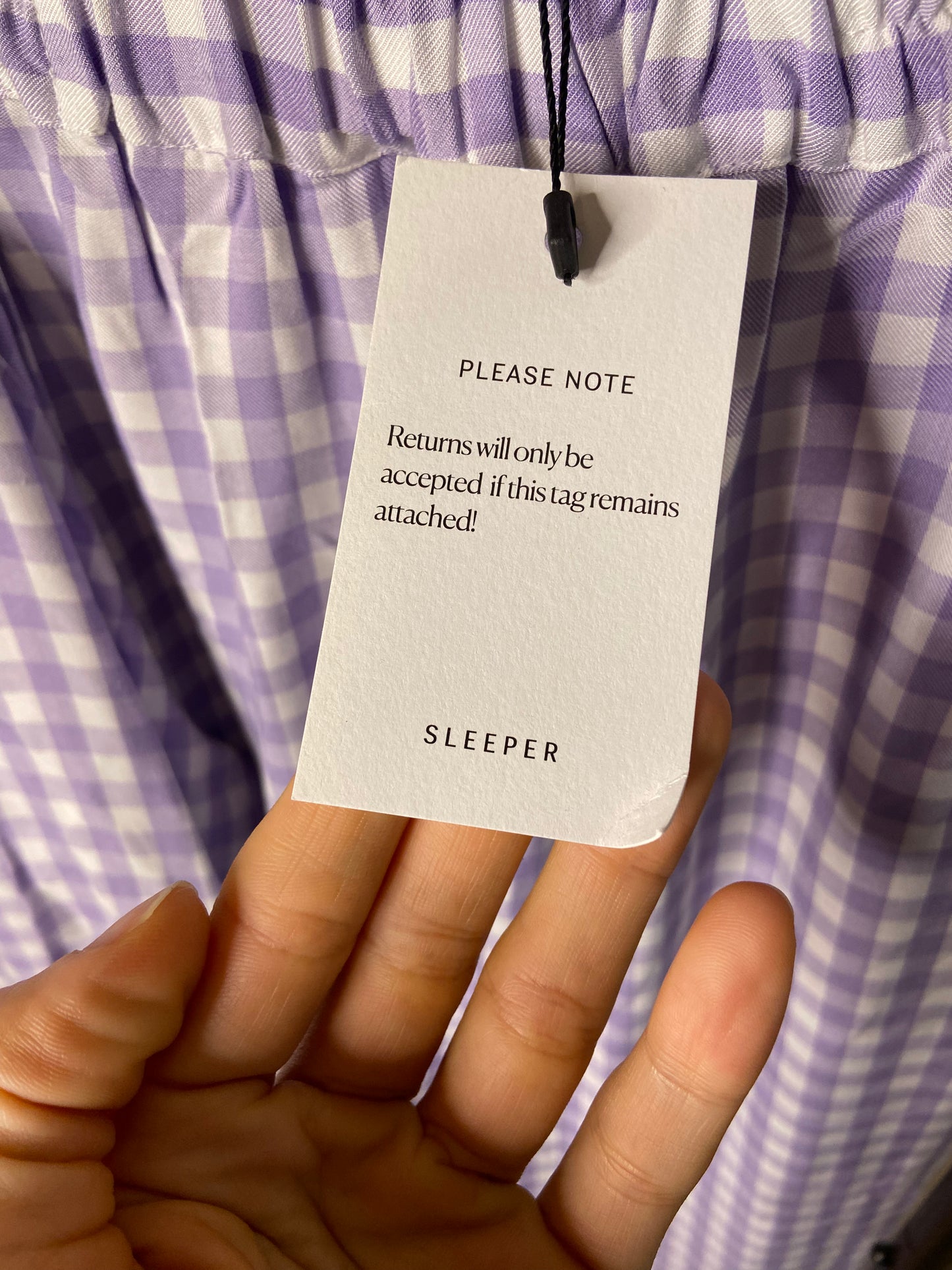 Sleeper Feather Gingham Purple Pajamas size XS