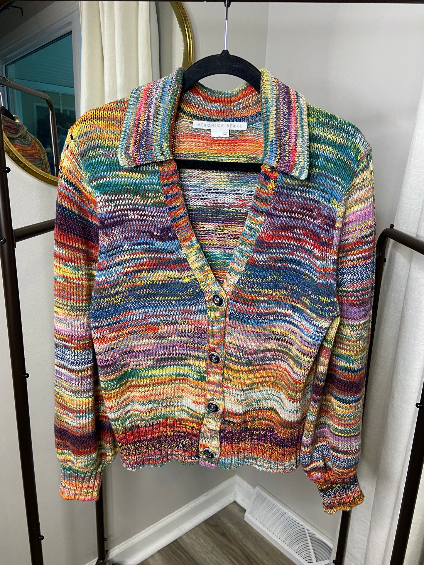 Veronica Beard Damaris Collared Cardigan size L