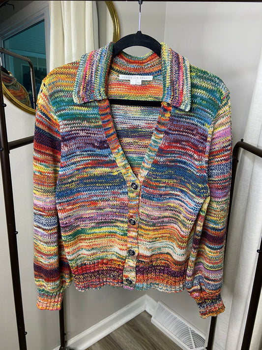 Veronica Beard Damaris Collared Cardigan size L