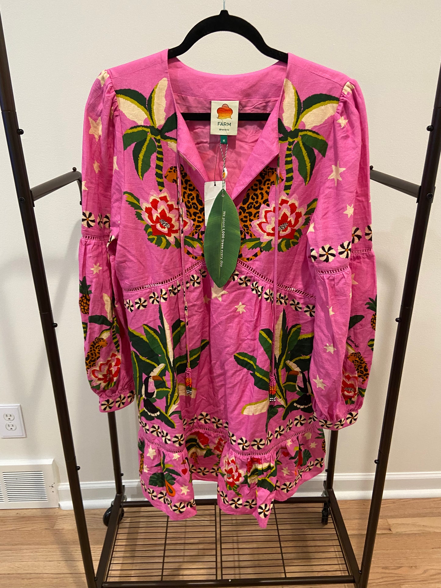 Farm Rio Leopard Forest Mini Dress size M