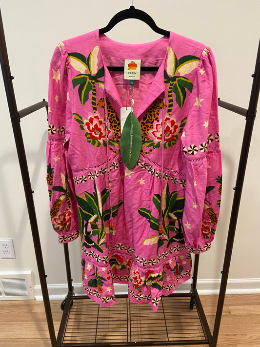 Farm Rio Leopard Forest Mini Dress size M