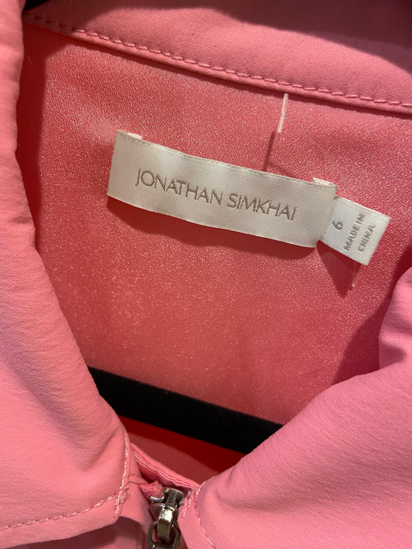 Jonathan Simkhai Callista Zip-Front Tech Puff-Sleeve Mini Dress size 6