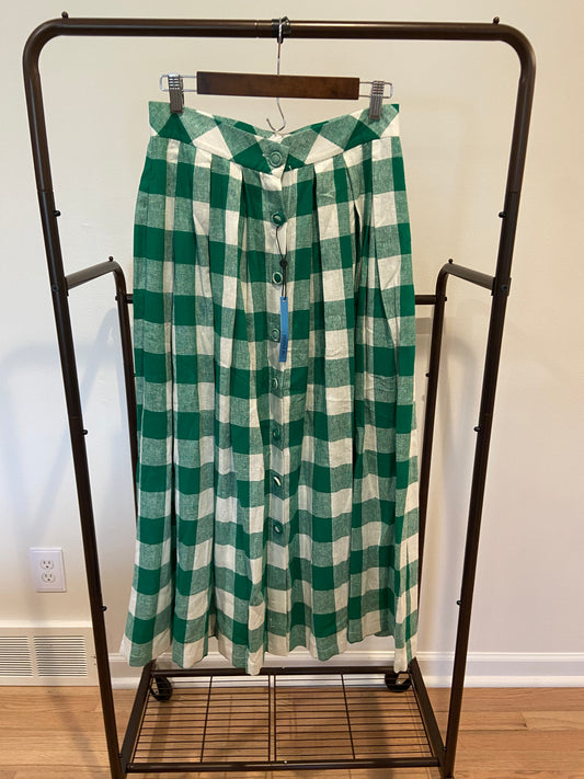 Hunter Bell Eva Skirt in Green Gingham size 8