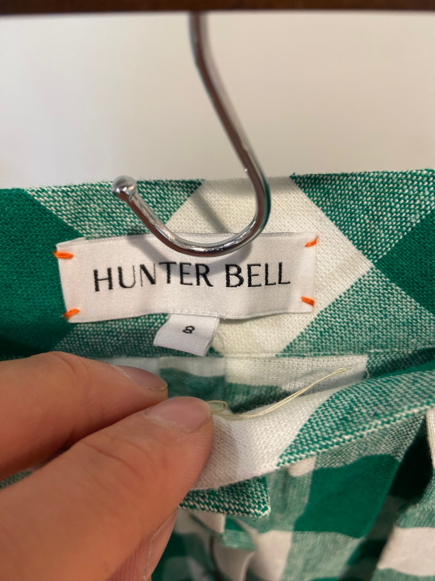 Hunter Bell Eva Skirt in Green Gingham size 8