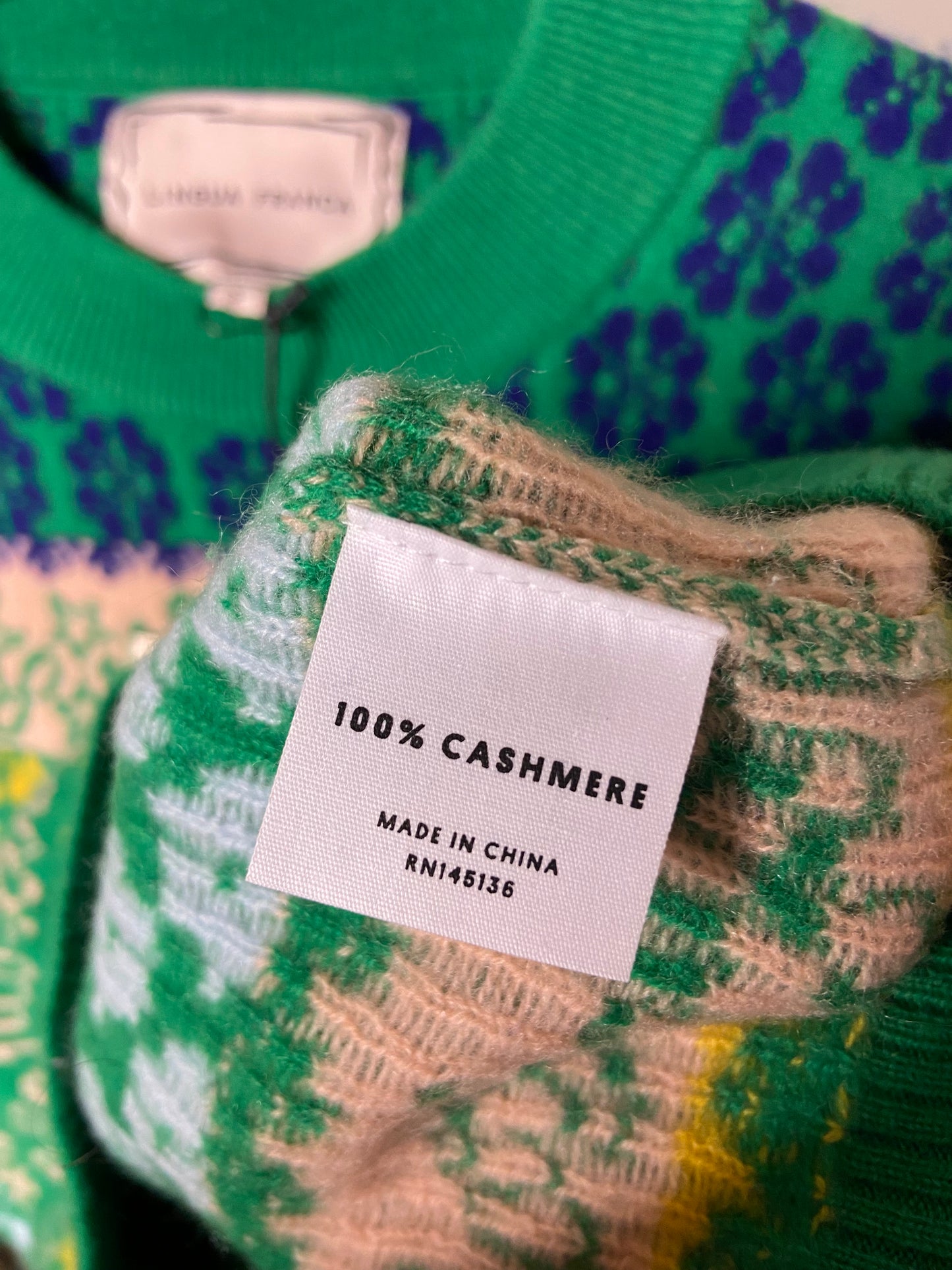 Lingua Franca Jacquard Pullover Sweater size S