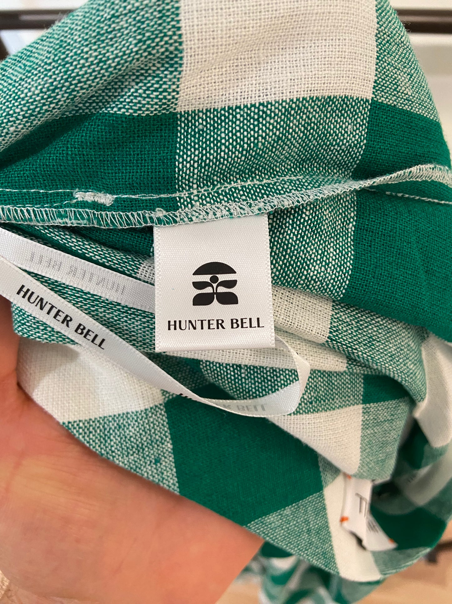 Hunter Bell Eva Skirt in Green Gingham size 8