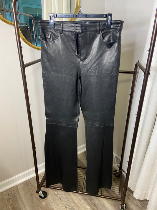 Alice and Olivia Brent High-Waist Leather Bell Pants size 14