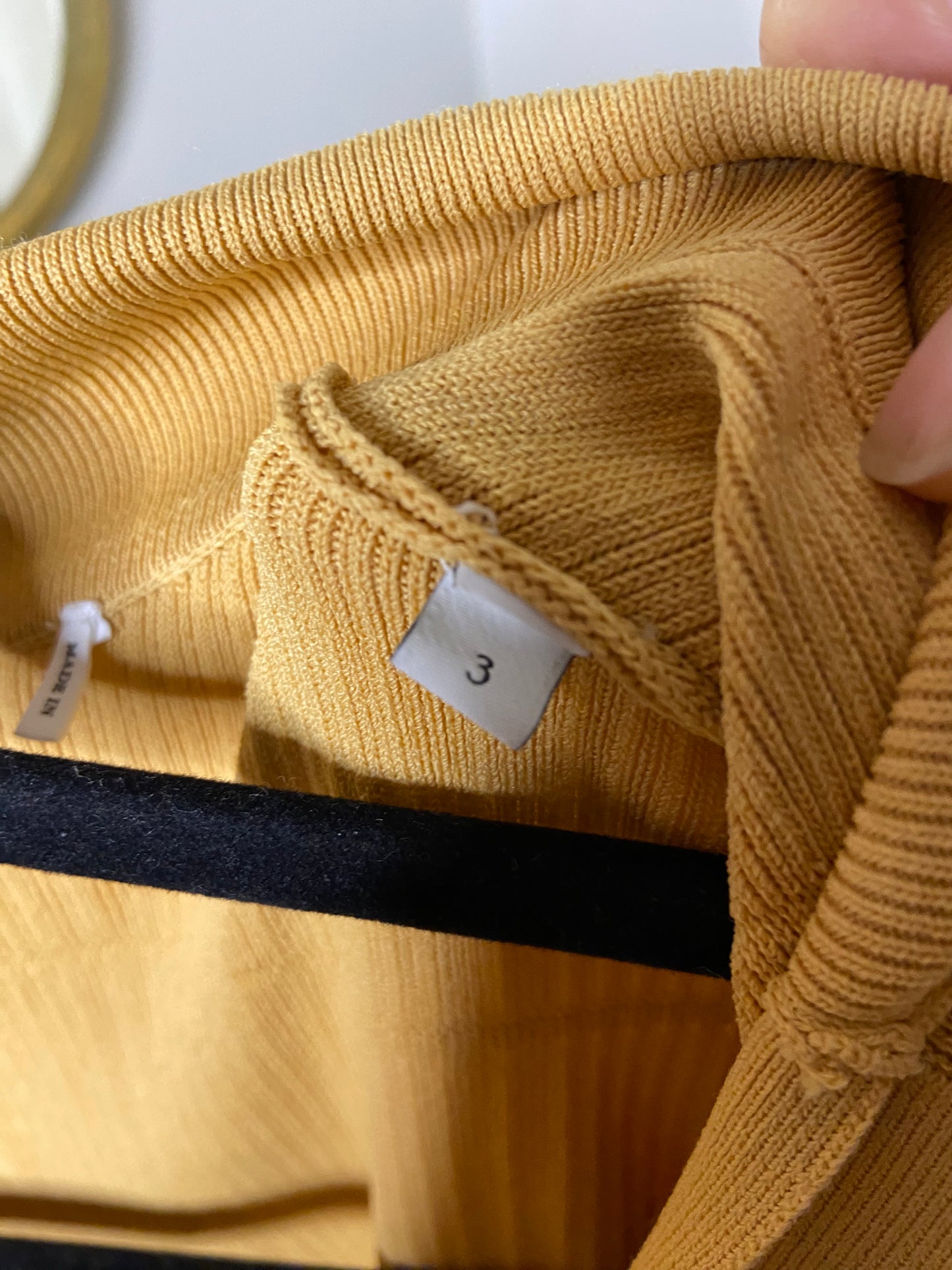 Sandro Camel Suzie Ribbed Knit Cardigan size L
