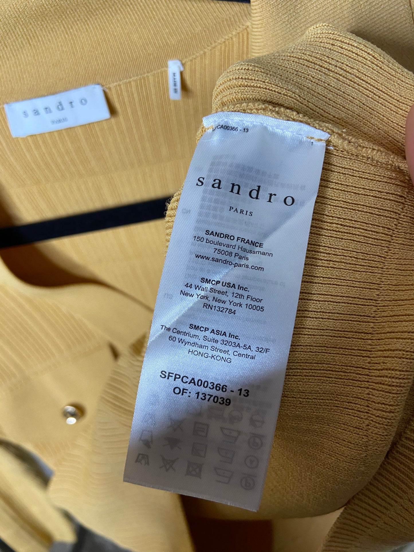 Sandro Camel Suzie Ribbed Knit Cardigan size L