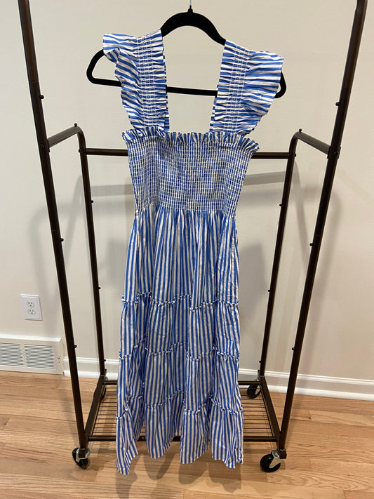 Hill House The Ellie Nap Dress Navy Stripe size XS