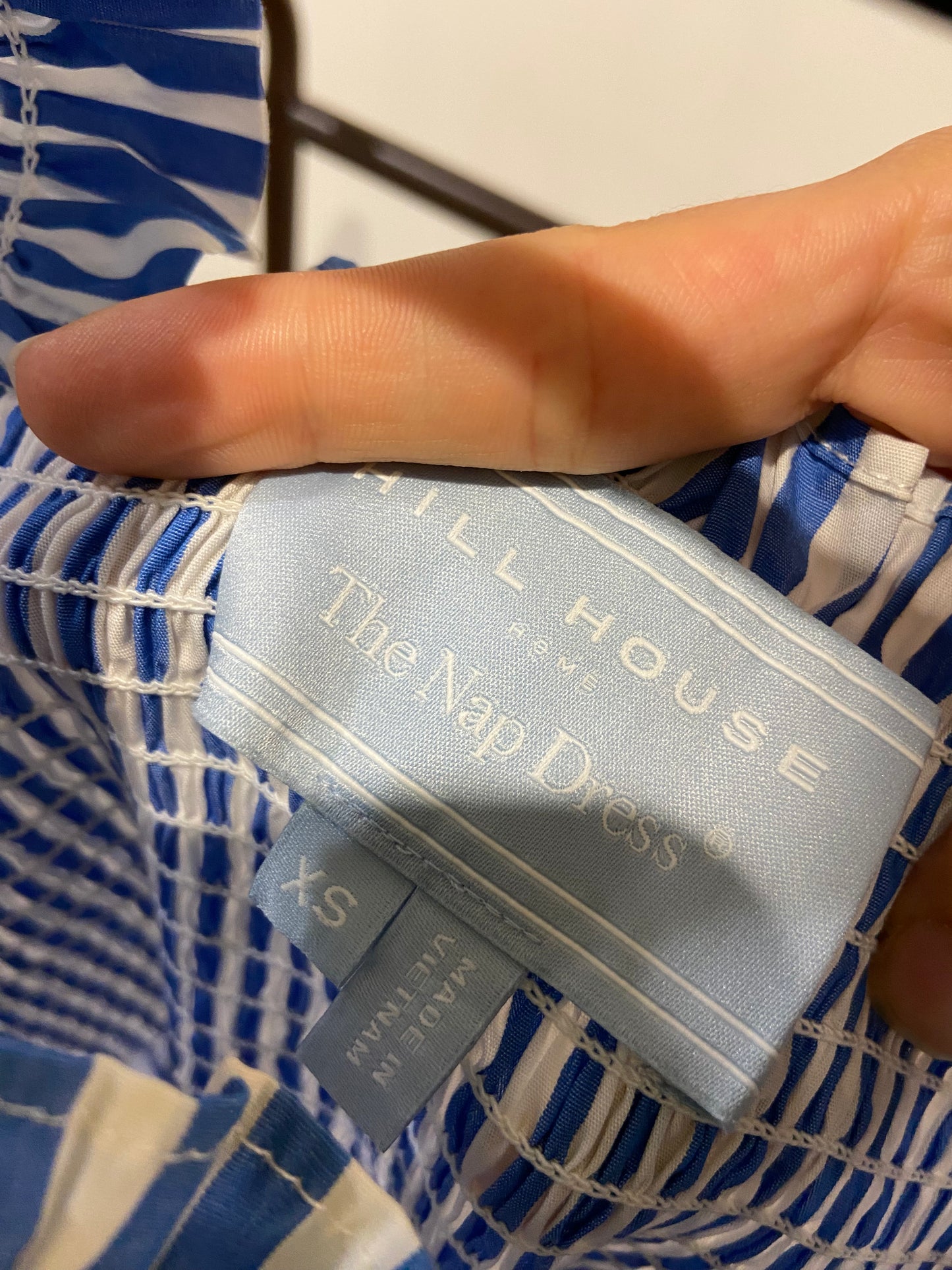 Hill House The Ellie Nap Dress Navy Stripe size XS