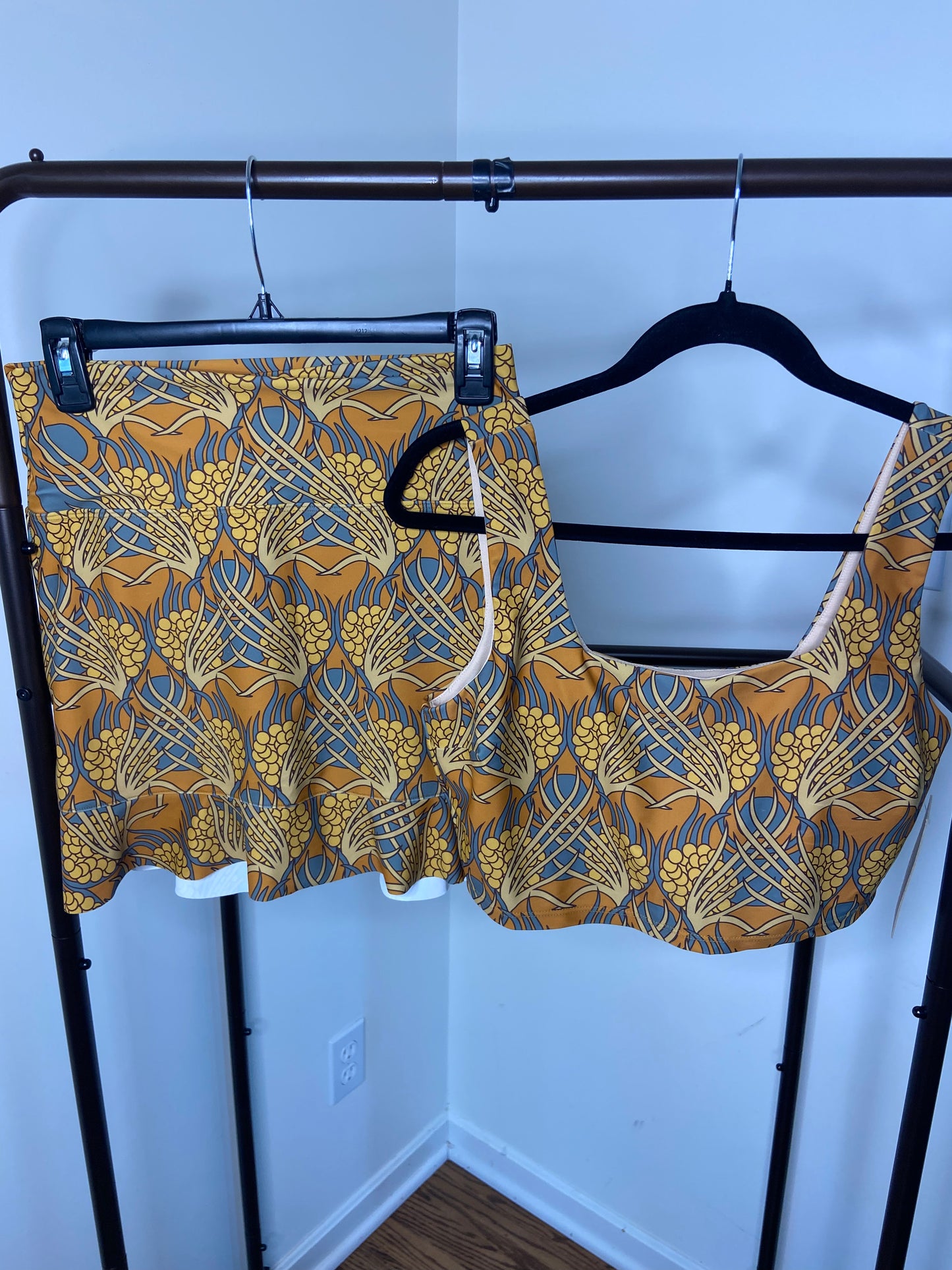 Albuion Fit Golden Hour Swim Crop and Skirt size M/L