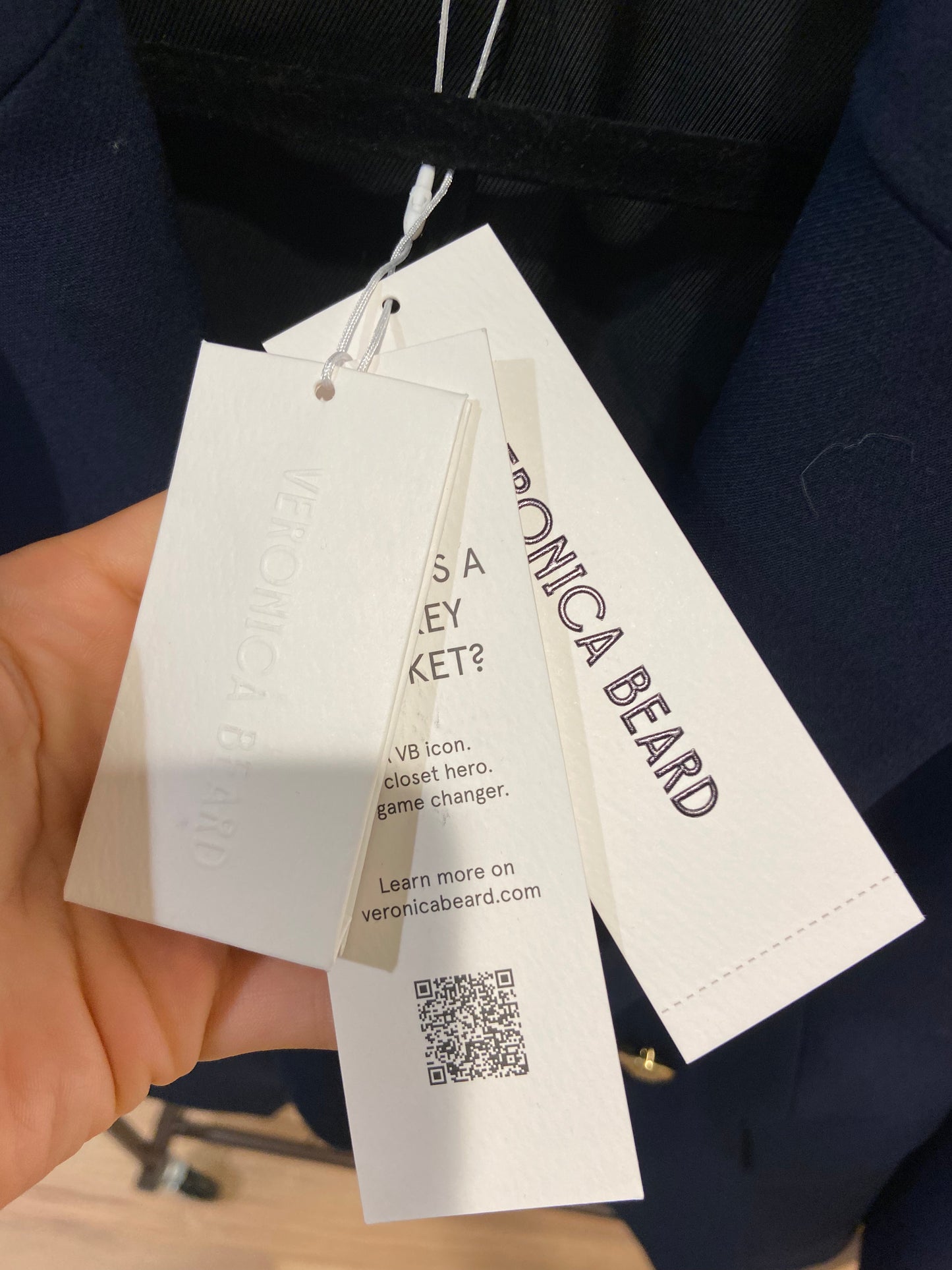 Veronica Beard Miller Dickey Jacket Navy with Gold Buttons size 8