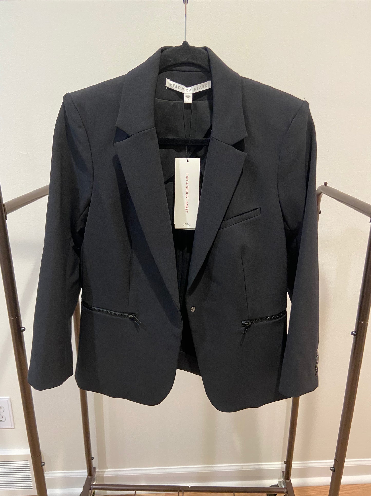 Veronica Beard Scuba School Boy Blazer Black size 12