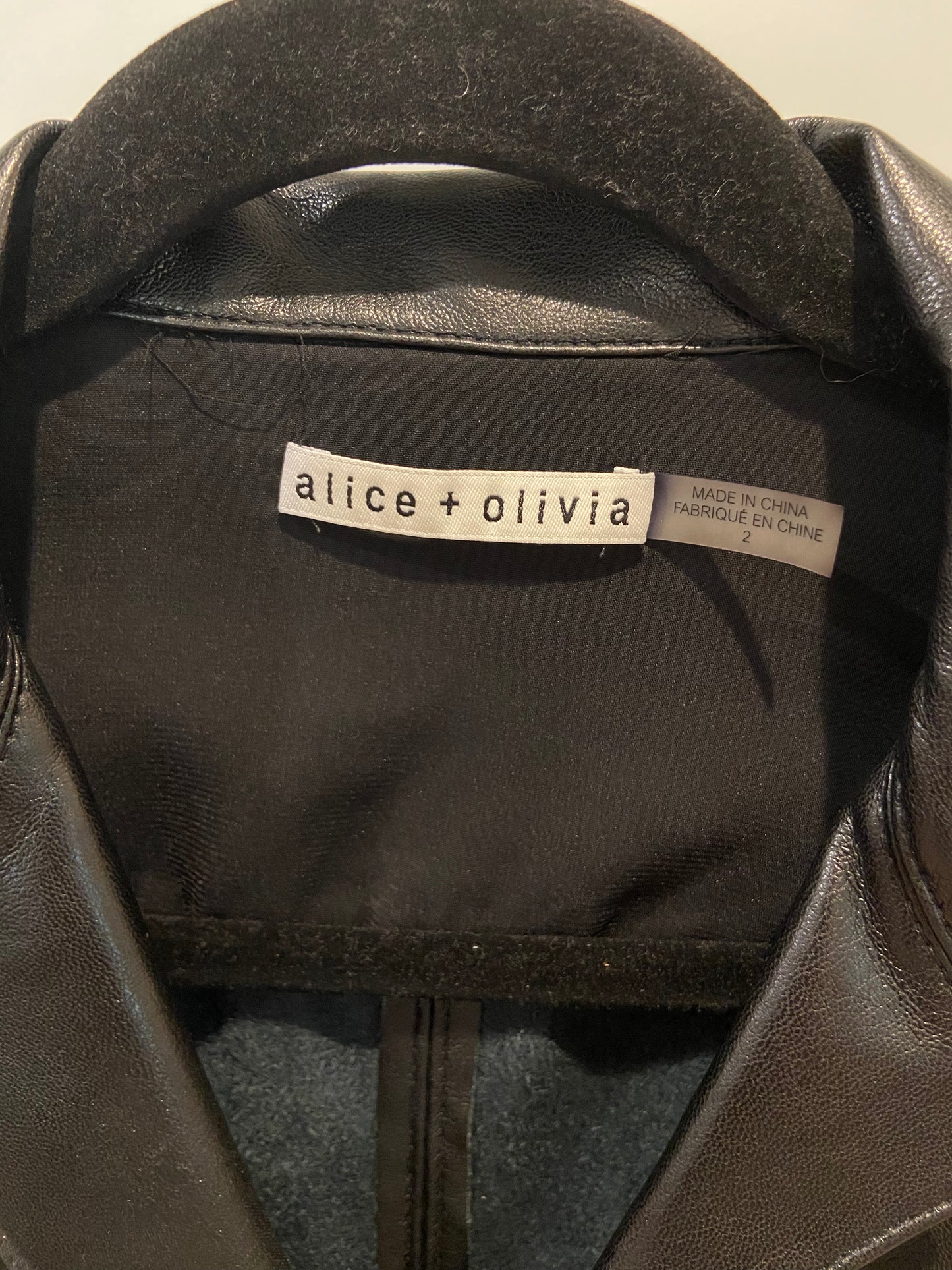 Alice and Olivia Ofra Vegan Leather Mini Dress size 2