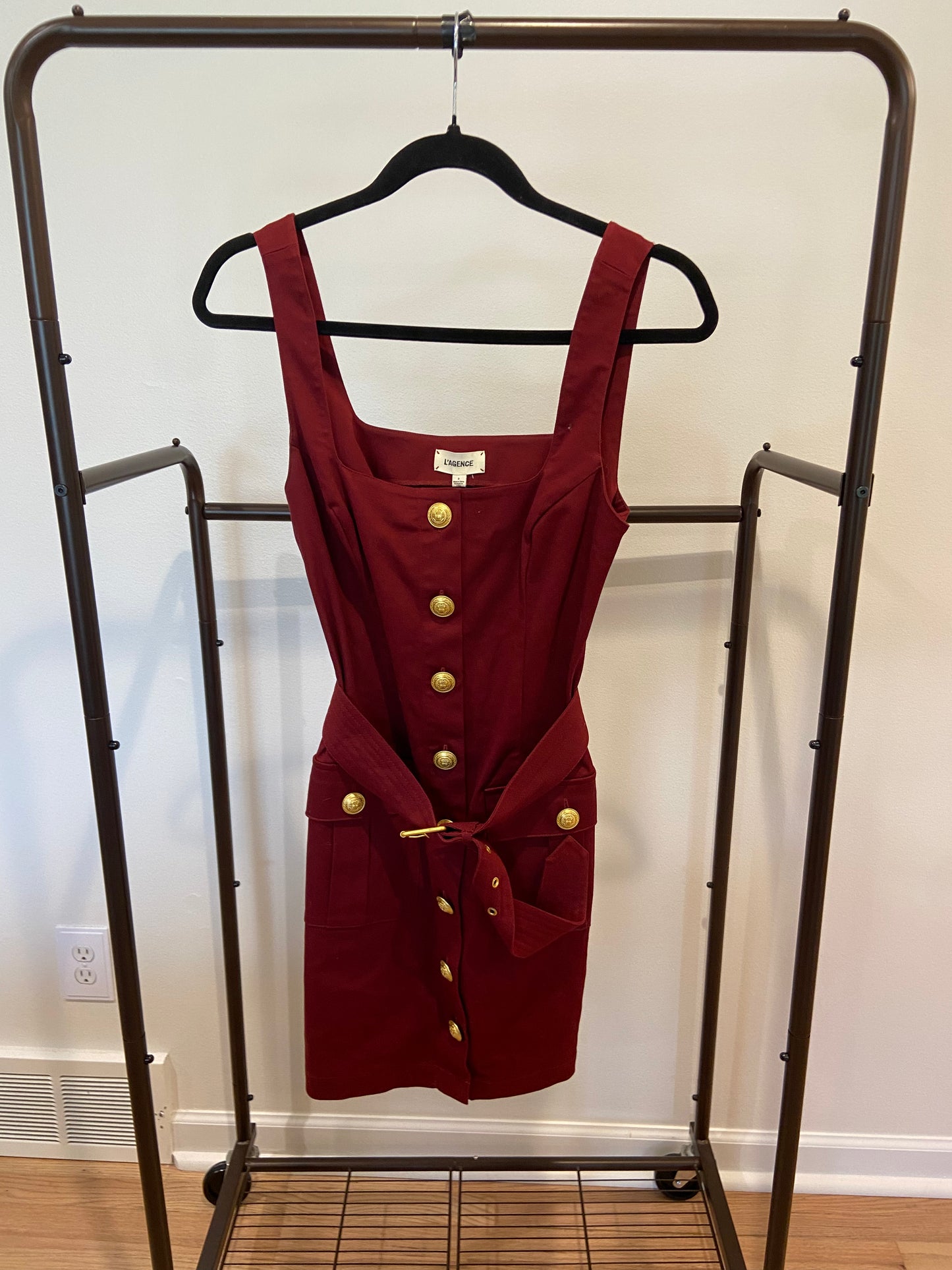 L'Agence Midy Button Sleeveless Stretch Cotton Mini Dress size 2