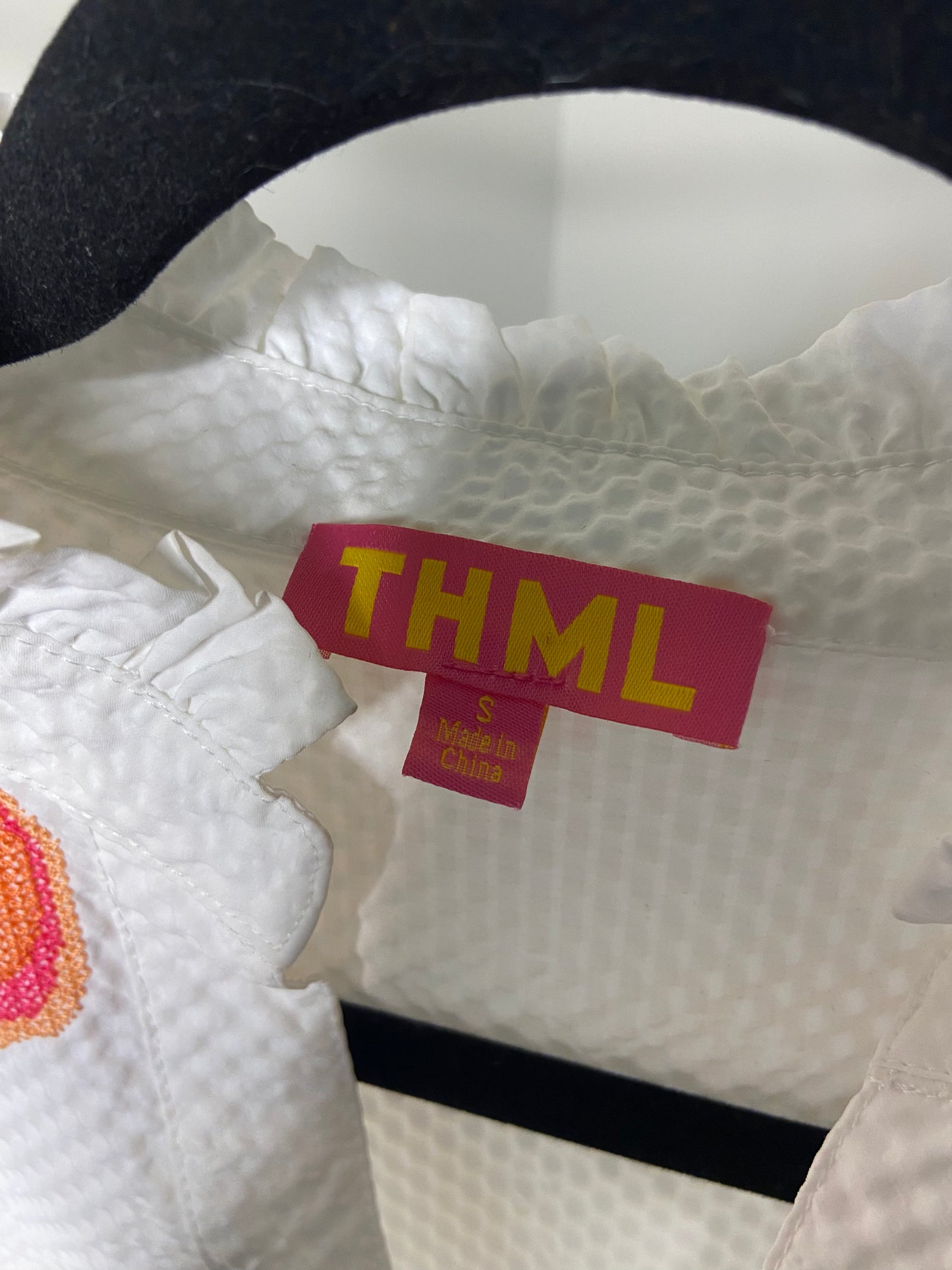THML Embroiderd Puff Sleeve Top size S