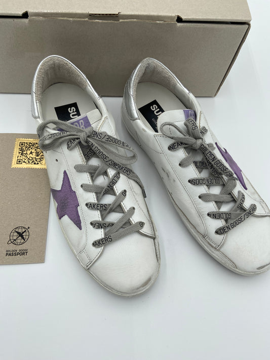 Golden Goose Super Star classic White Lavender Sneakers size 38