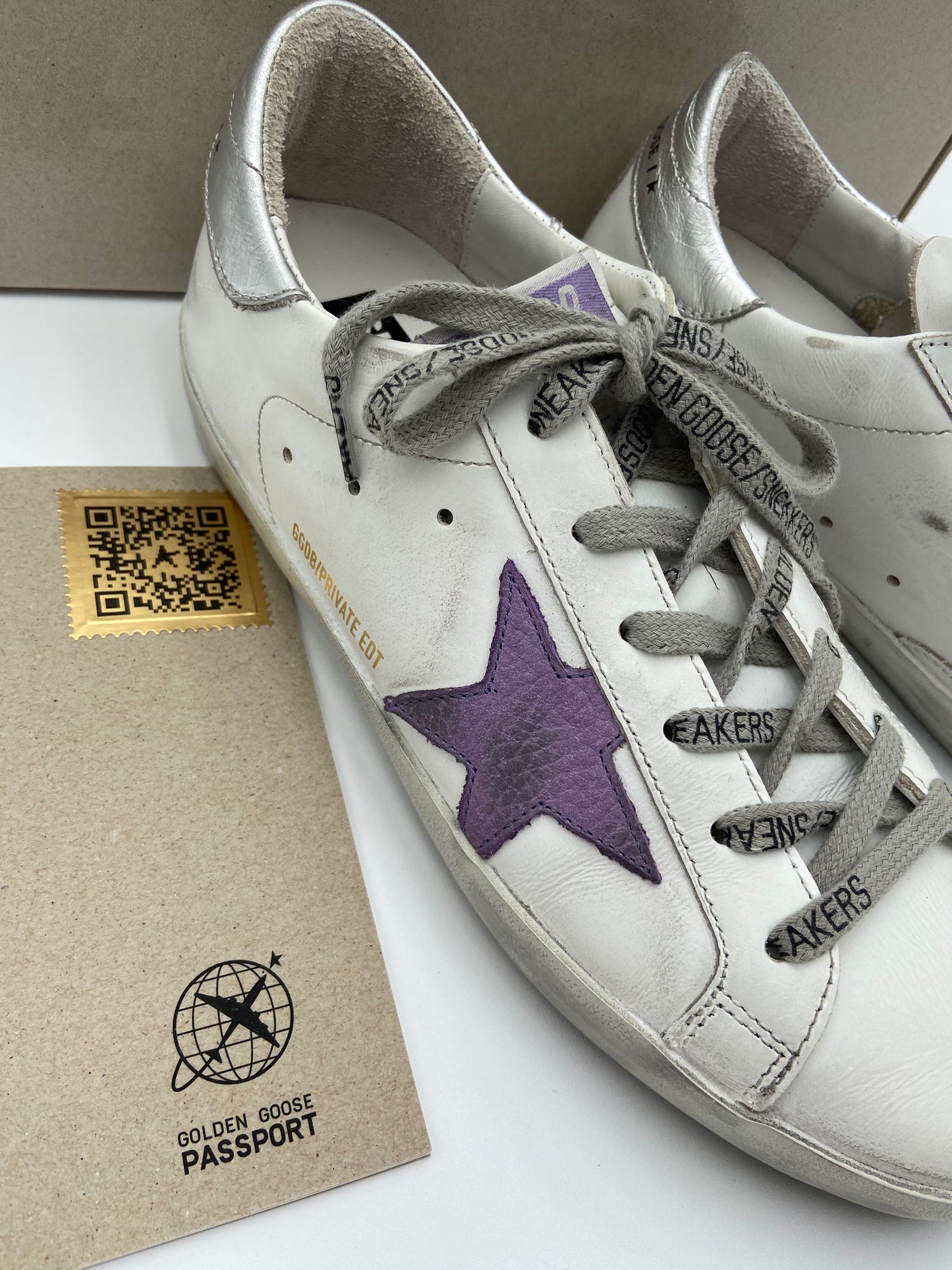 Golden Goose Super Star classic White Lavender Sneakers size 38
