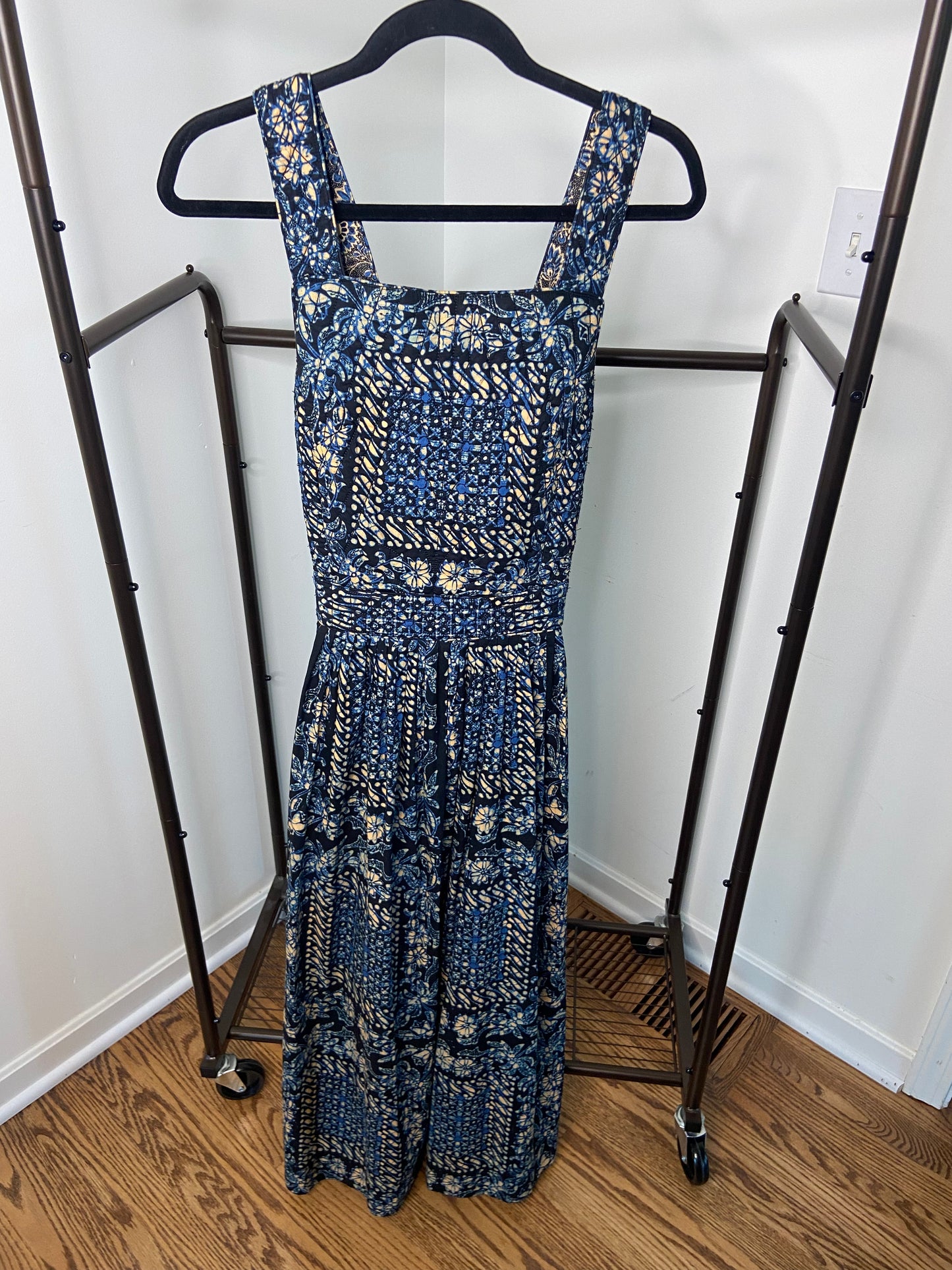 Ulla Johnson Kerani Cutout Back Midi Fit & Flare Dress Azure size 10