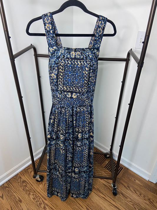 Ulla Johnson Kerani Cutout Back Midi Fit & Flare Dress Azure size 10