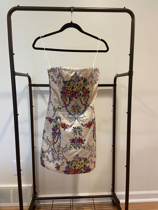 Alice and Olivia Velia Strapless Lantern Mini Dress size 6