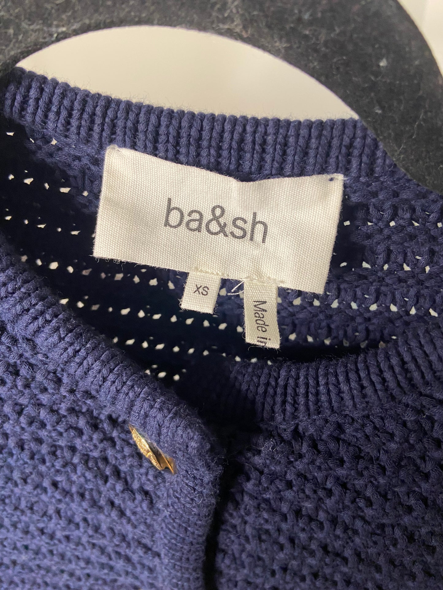 Ba&sh Gilet Gaspard Cardigan Navy Blue size XS
