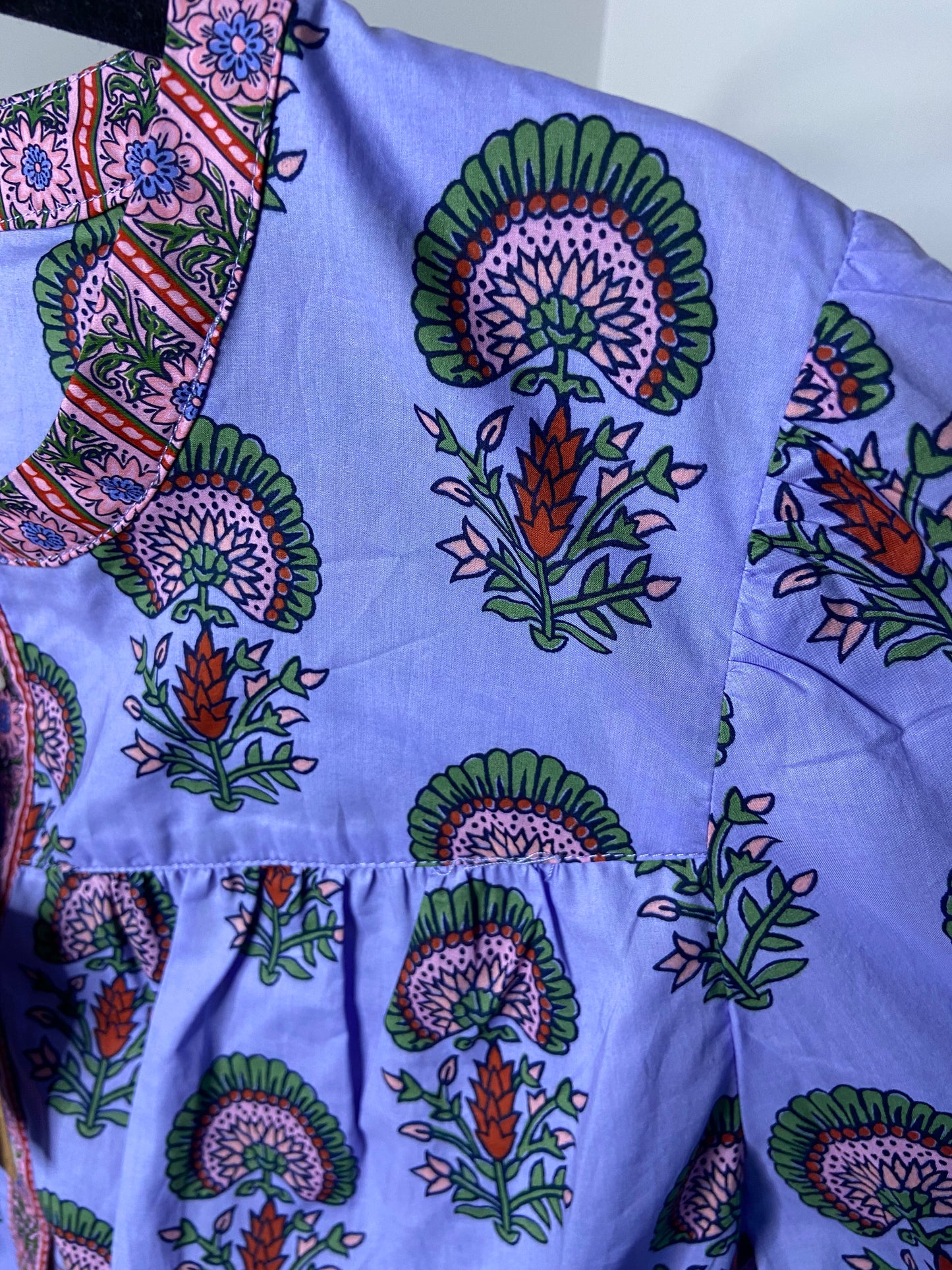 Boden Purple Savannah 100% Cotton Blouse size 12
