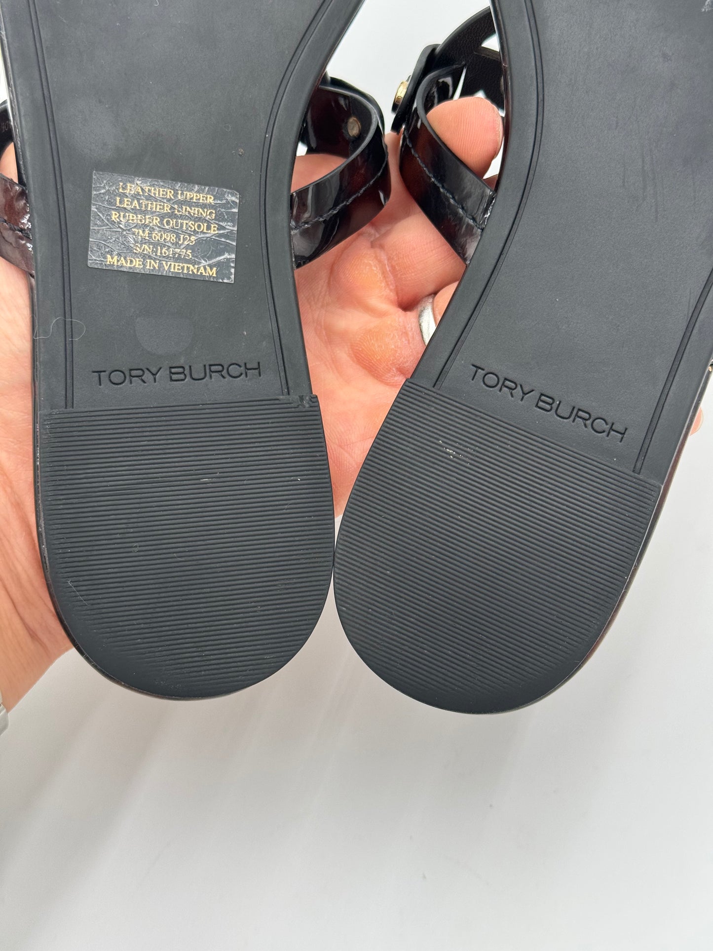 Tory Burch Miller Patent Sandals in Tortoise size 7