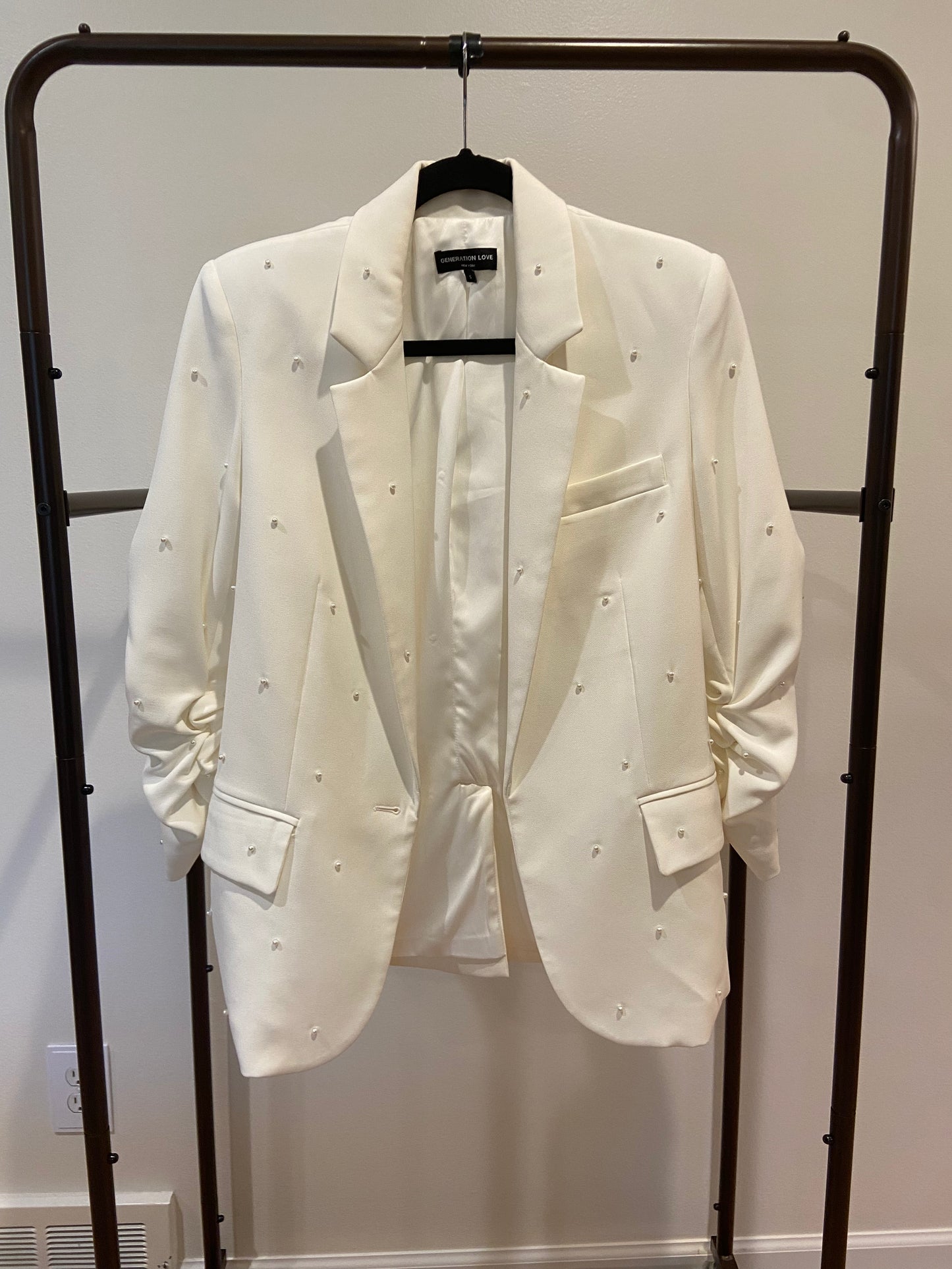 Generation Love Nadia Pearl Blazer in White size S