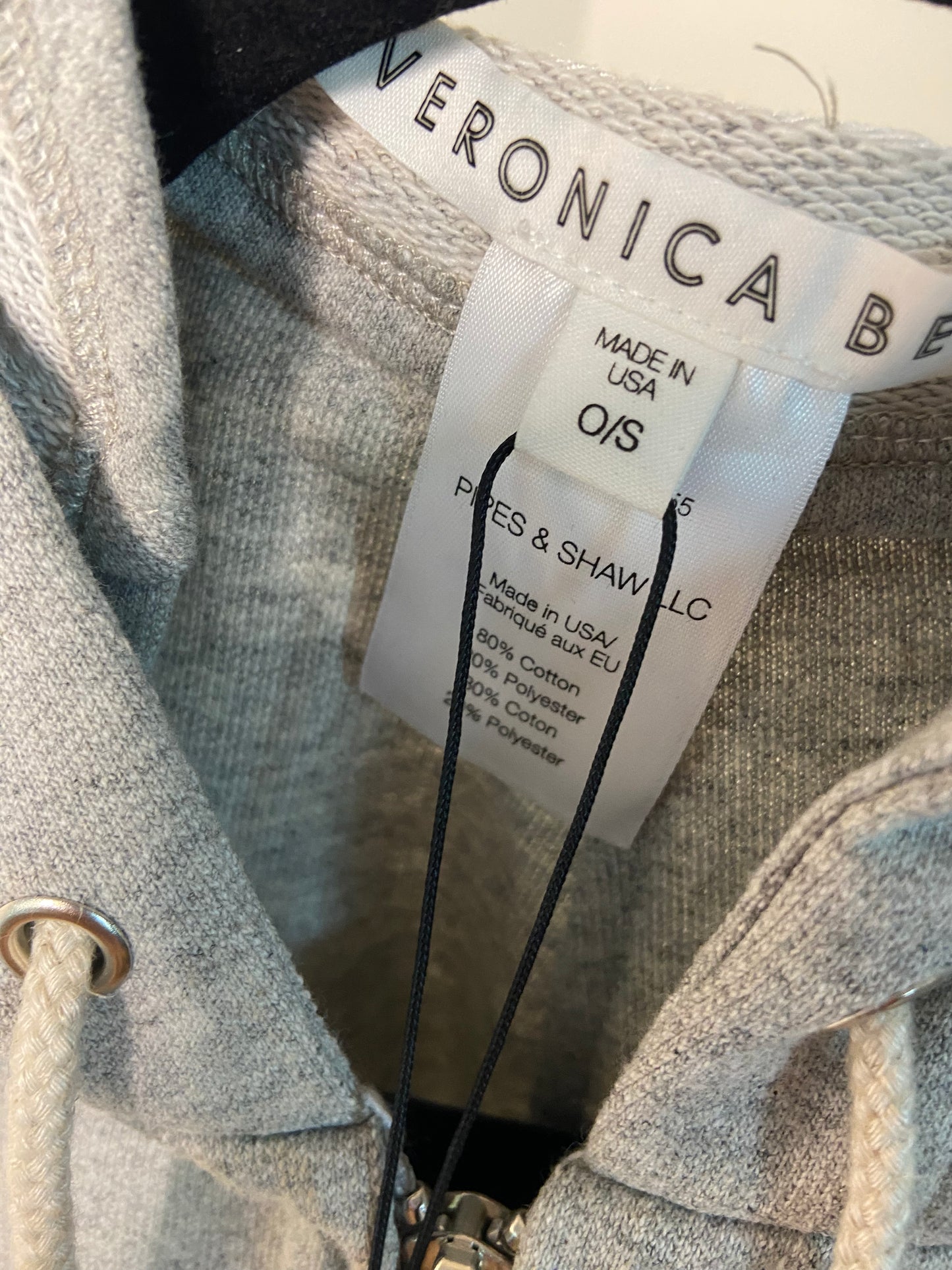 Veronica Beard Grey Hoodie Dickey size 00-14