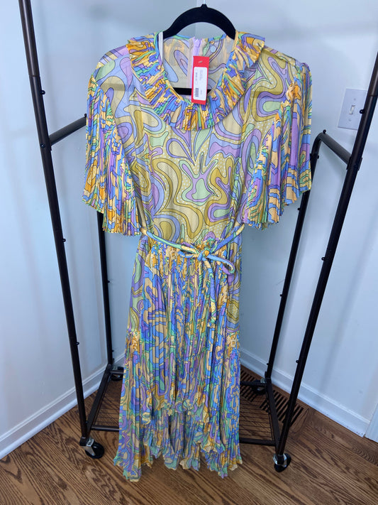 Celia B Violeta Silk-blend Dress Pleated size L